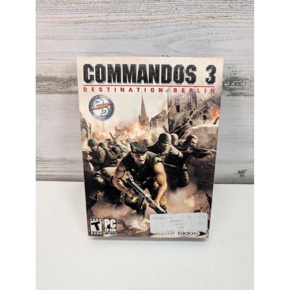 Commandos 3 Destination‎ Berlin PC CD-ROM Game Eidos 2003 T Manual Disc Case